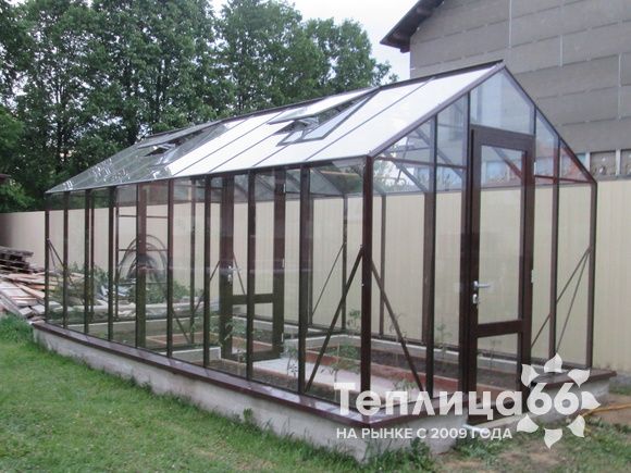 Теплица botanik standard под стекло или поликарбонат, ширина 2,8 м
